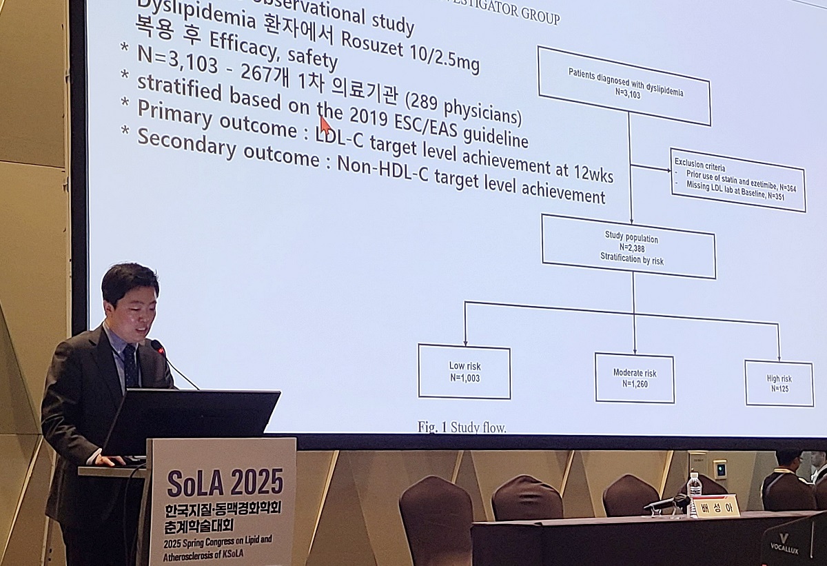 <사진> 5일 서울드래곤시티에서 열린 ‘SoLA 2025 런천 심포지엄’에서 배성아 교수 (연세의대 심장내과)가 발표를 진행하고 있다.