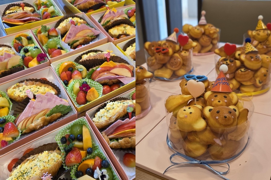 <사진>&nbsp;한미약품 국내영업본부 신입사원이 직접 만든 샌드위치 2종과 저당 마들렌